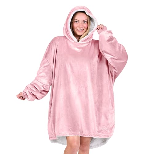 Image of Bare Home Wearable Blanket Hoodie - Soft Plush Sherpa - Warm and Cozy - Oversized Wearable Blanket