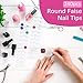 Prasacco 240Pcs Round False Nail Display Tips Clear Nail Art Color Display Chart with Adhesive Sticker Nail Display Card Sticks Nail Color Swatches for Nail Polish Training Practicing Color Displaying