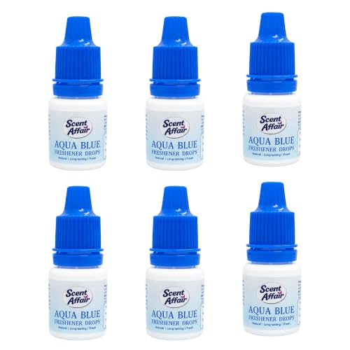 Image of Air Freshener Drops Concentrated Room Car Freshener Liquid Instant Odor Eliminator Fragrance Drops for Home Bathroom Kitchen Wardrobe Travel, Aqua Blue, Pack of 06