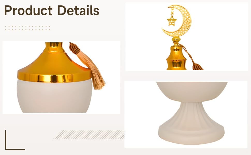 Urne décorative lune étoile et gland ornement de table Aïd - 8