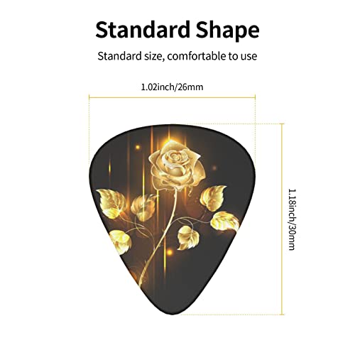 Ensemble de 12 médiators de guitare Gold Rose pour guitare acoustique, guitare électrique, contrebasse, ukulélé - Les Beatles, Paul McCartney, John Lennon, RIngo Starr, George Harrison Ensemble de 12 médiators de guitare Gold Rose pour guitare acoustique, guitare électrique, contrebasse, ukulélé – Image 5