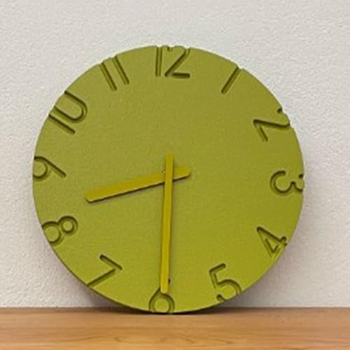 Horloge murale lisible avec grands chiffres 3D, cadran 30 cm texture ciment - 7