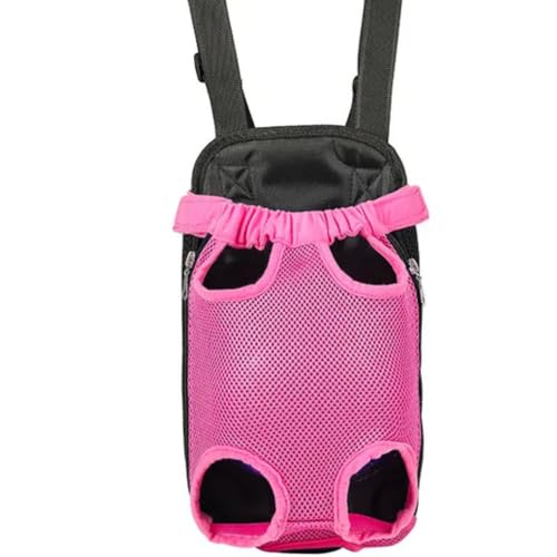 Mochila Canguru para Transporte de Cachorros e Gatos, Tecido Acolchoado e Respirável, Alças Ajustáveis, Usada tanto na Frente Quanto Nas Costas, Passeio Com Seu Pet- QH Shopp (Rosa Escuro, G)