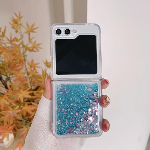 Étui de luxe Samsung Z Flip 5 en TPU souple antichoc bleu transparent ENILSA