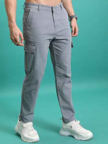Image of Highlander Men's Tapered Fit | Cargo Trousers | Sleek & Functional | Utility Pockets | Trouser for Men | Men Trousers