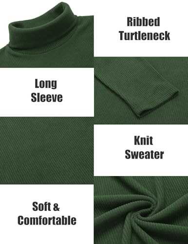 Image of COOFANDY Men's Ribbed Turtleneck Sweater Casual Basic Long Sleeve Knitted Pullover Sweater