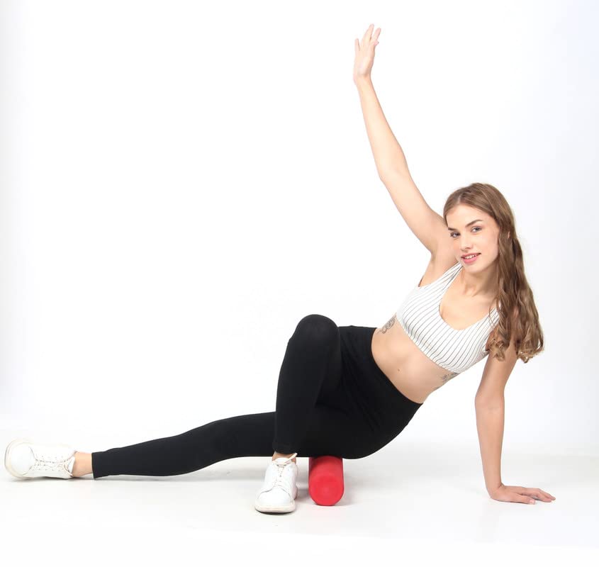 Image of Foam Roller for Exercise and Deep Tissue Massage Roller, Gym Exercise Roller, Workout Foam Roller for Knee Exercise and Pain Relief, Myofascial Release Roller for Back pain - 60 Cm Red