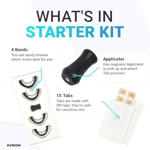 Image of AVNISH Breathing Nasal Strip Starter Kit 15 Count - Boost Oxygen Intake, Reduce Snoring, Improve Sleep Quality - Sweat Resistant, Skin Safe Nasal Strips - Extra Strength Snoring Solution