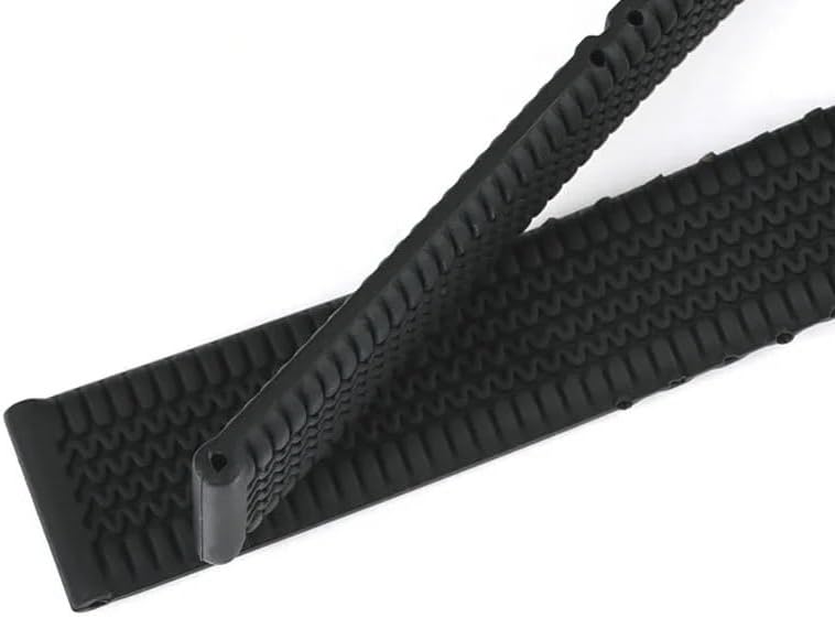 20mm 22mm 24mm Silicone Watch Strap Soft Rubber Watch Band Waterproof Sport Diving Bracelet Women Men Wristband Universal Strap(Black-Silver Buckle,22mm)