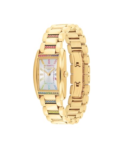 Image of Coach Reese Women's Watch - 2H Quartz Tank Watch with Crystal-Set Link Bracelet - Water Resistant 3 ATM /30 Meters - Gift for Her - Premium Fashion Timepiece for Every Occasion - 24mm