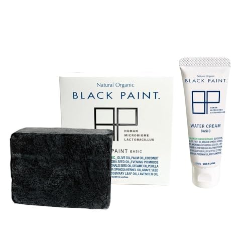 ブラックペイント【塗る洗顔石鹸】BASIC毛穴セット 洗顔石鹸 120g ウォータークリーム 25g スキンケアセット 備長炭 毛穴を洗う 【ヒト乳酸菌配合】