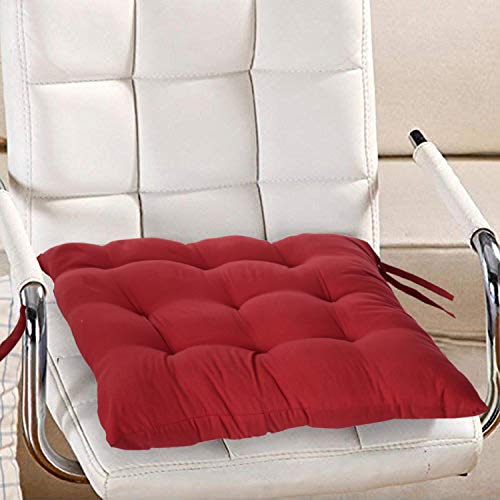 Image of Kuber Industries Microfiber Chair Pad|Chair Cushion Pad for Office, Home|Sitting Cushion (Maroon)