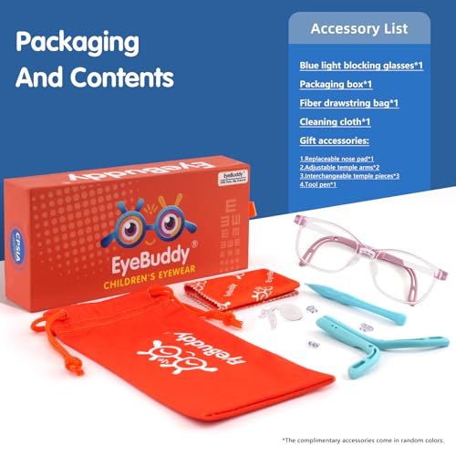 Image of EYEBUDDY Blue Light Glasses for Kids Boys Girls,Computer Gaming Bluelight Glasses,Fake Glasses for Ages 2-12