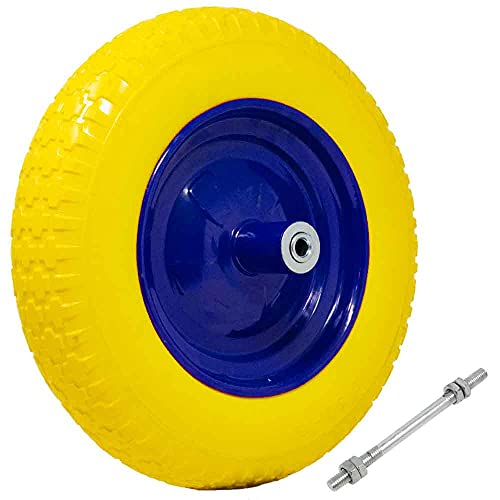 Ruota Piena In Poliuretano Per Carrello Portapacchi - Antiforatura, Gialla, Diametro 25 Cm, Per Carriole E Utilizzo Professionale - Foto 13