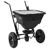 Gecheer Handstreuwagen Salzstreuer, Streuen von Salz Saatgut Dünger 106x73x76 cm 45 L PVC und Stahl Gartenstreuer für Einfahrten, Wege, Rasenpflege