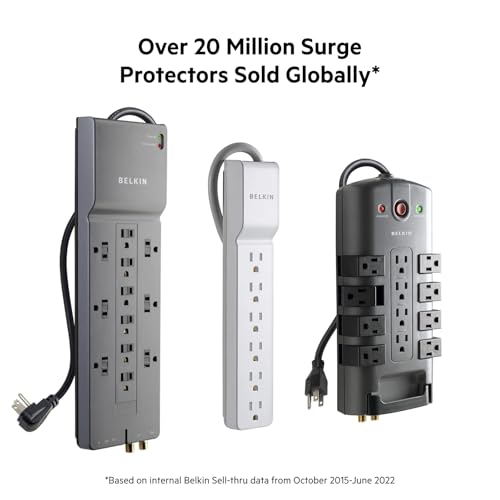 Belkin 6-Outlet Commercial Power Strip Surge Protector, 6ft Cord, 720 Joules, White - image 2