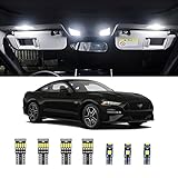 AWALITED 8pcs Interior LED Lights Kit Super Bright LED Map Dome Light Bulbs for Ford Mustang 2015 2016 2017 2018 2019 2020 2021 all models