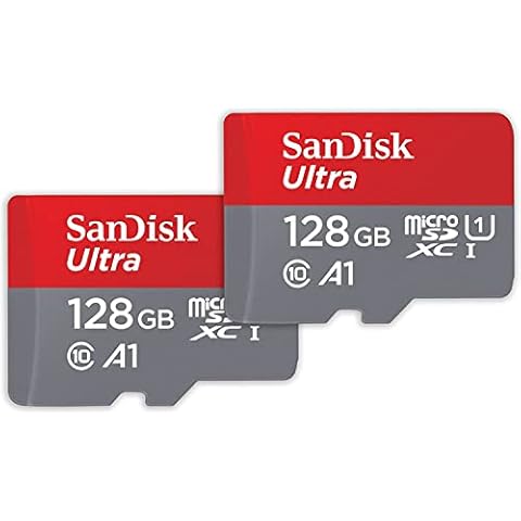 SanDisk Ultra microSDXC UHS-I-Speicherkarte 128 GB + SD-Adapter 2er-Pack 10 Jahre Garantie Cover