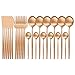 Serwis 24 SZTUK Złoto Zestaw Obiadowy Zestaw Noża Ze Stali Nierdzewnej Widok Spoon Srebra Sztućce Zestaw Kitchen Flatware Set Usługa dla 6 sztućców (Color : Matte Copper)