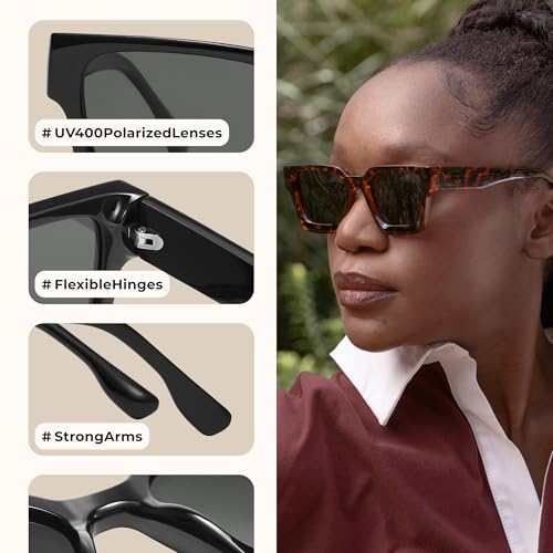 livho Rectangle Polarized Sunglasses Trendy for Women Men Retro Sun Glasses for Women Men 2025 Oversized UV Protection Shades4