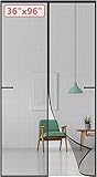 Upgraded Magnetic Screen Door for Tall Door to 36x96 with 42 Longer & Stronger Magnets,Retractable Screen Doors for Front,Heavy Duty Fiberglass Mesh Door Screen Magnetic Closure for Single