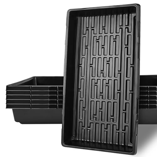 Zilams 6 Pièces Plateau Semis Réutilisable Plateau de Culture Plastique Pas de Trous Rectangulaire 55x29x6cm Plateaus de Semis Potager pour Serre et...