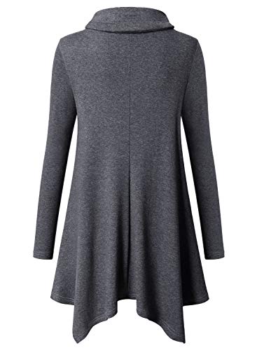 Image of Bulotus Womens Sweaters 2025 Winter Cowl Neck Long Asymmetrical Tunic Sweaters for Leggings Holiday Vacation Tops
