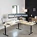 VIVO Universal 71 x 71 inch Curved Corner Table Top for L-Shape Sit to Stand Height Adjustable Home and Office 3-Leg Desk Frames, Light Wood Desktop, DESK-TOP2CC