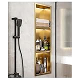 Zfmnoyev Niche De Douche Encastrée À LED, Niche De Douche En Acier Inoxydable, Étanche, Sa...