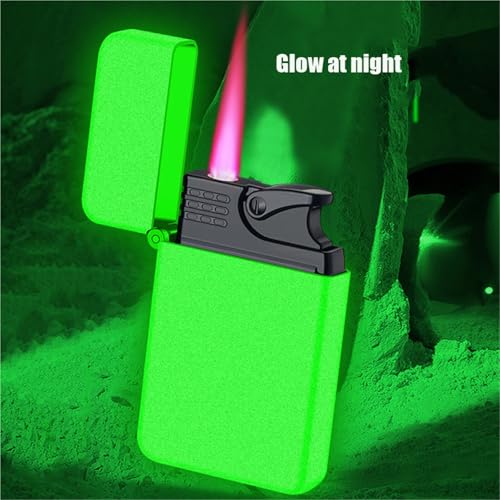 Encendedor metálico rojo resistente al viento, compacto miniatura 5