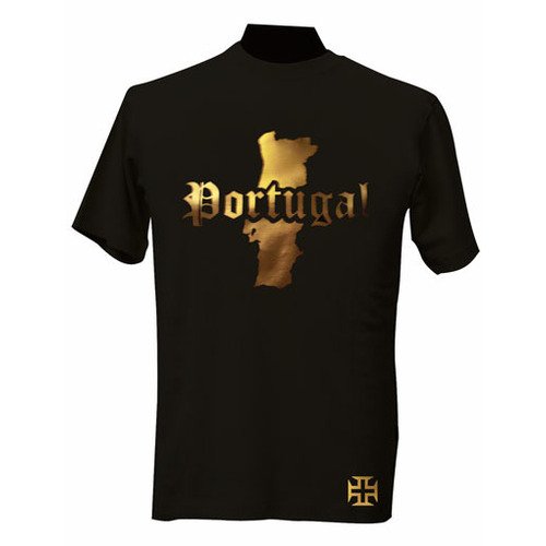 T-Shirt Portugal CR7 noir or haut de gamme vêtement supporter football DASHOP