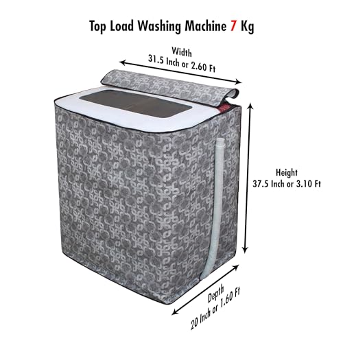 Image of DREAM CARE Waterproof & Dustproof Washing Machine Cover Top Load & Semi Automatic Suitable for 7 kg, 7.2 kg, 7.5 kg (83 x 95 x 51 cms)