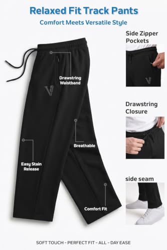 Image of Van Heusen Men's Track Pant | Premium Trackpant | Side Zipper Pockets |Mid-Rise| Comfort Fit | Utrasoft Cotton Rich Fabric | Breathable & Casual | Easy Stain Release| Anti-static fabric | Activewear | Drawstrings | Style 50051