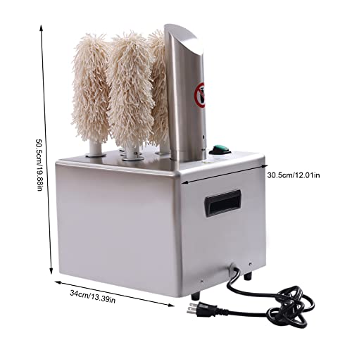 YIYIONCE Commercial Wine Glass Polisher 2-in-1 Function Electric Bar Glass Washer Wine Glass Cleaner with 5 Polishing Brushes Wine Glass Polishing Machine for Bar Kitchen Coffee Shop| US STOCK