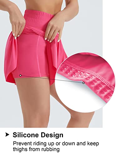 Image of THE GYM PEOPLE Women's Flowy Running Shorts 2 in 1 Athletic Skirt Shorts