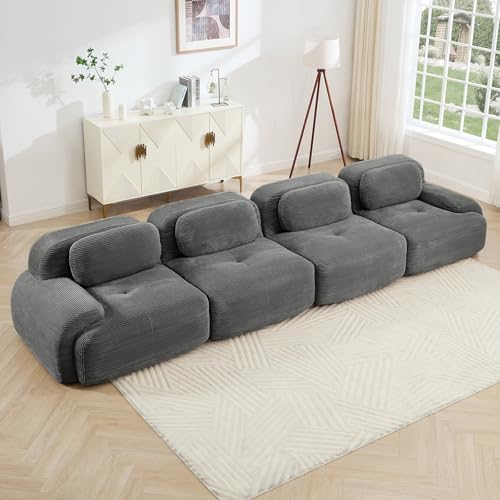 Image of Corduroy Modular Sectional Sofa, Oversized Cloud Couches for Living Room