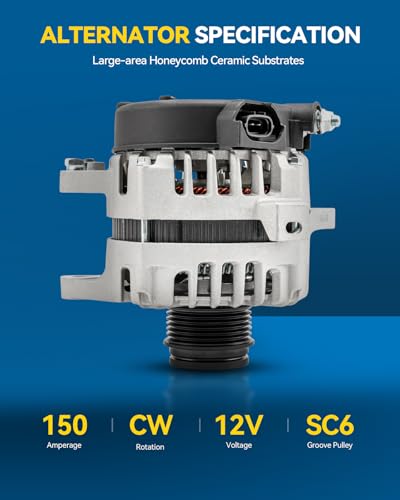 Image of PHILTOP New 11701N Alternator Compatible with Hyundai, 2014-2016 Elantra 1.8L 150A SC6 CW Alternator Replacement