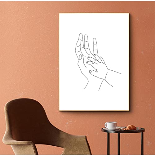 Art imprimé pépinière KEBIA toile nordique minimaliste mains maman bébé