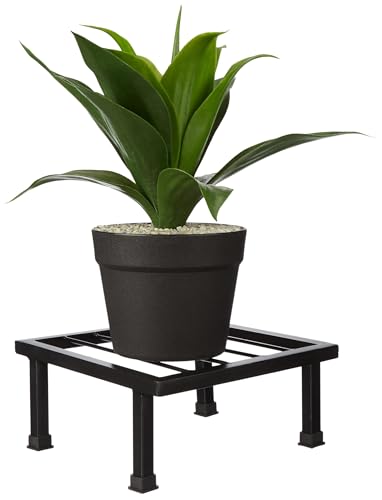 Image of Amazon Brand - Solimo Premium Metal Flower Pot Plant Stand (Black, Set of 8) |Heavy Gauge Iron Pot Stand | Gamla Stand for Home | Plant Stand for Balcony /Living Room