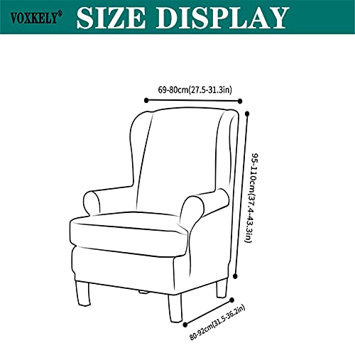 Jacquard Wing Stoel Hoes Fauteuilhoezen Sofa Cover Stretch Wing Stoel Hoes voor Fauteuils Wingback Stoelhoezen (Beige) - Image 6