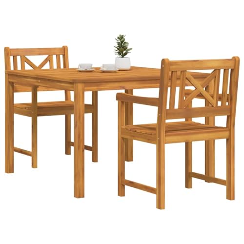 Ensemble table et chaises de jardin pour balcon en bois 3 pcs - 4