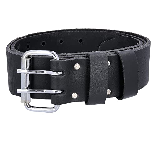 TOUGH MASTER Leder-Arbeitsgürtel mit Doppelstift-Metall-Rollschnalle, aus Büffel-Sattelleder, mit robusten Nähten, 5,1 cm breit, schwarz (?TM-40LB) TOUGH MASTER Leder-Arbeitsgürtel mit Doppelstift-Metall-Rollschnalle, aus Büffel-Sattelleder, mit robusten Nähten, 5,1 cm breit, schwarz (?TM-40LB)