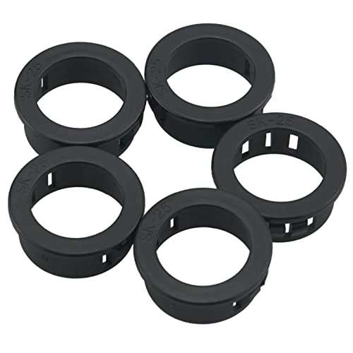 Snap Bushing Mtqy 20Pcs 1 Inch Cable Snap Bushing Grommet Protector Black Nylon Fferrule Pipe Snap Bushing Coil Cable Wiring Ring Protection Grommet #TOP2