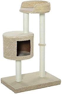 PawHut 96cm Multi-Level Cat Tree Tower for Indoor Cats Jute Scratching Post Activity Center Climbing Frame Kitten House Furniture Condo Perch