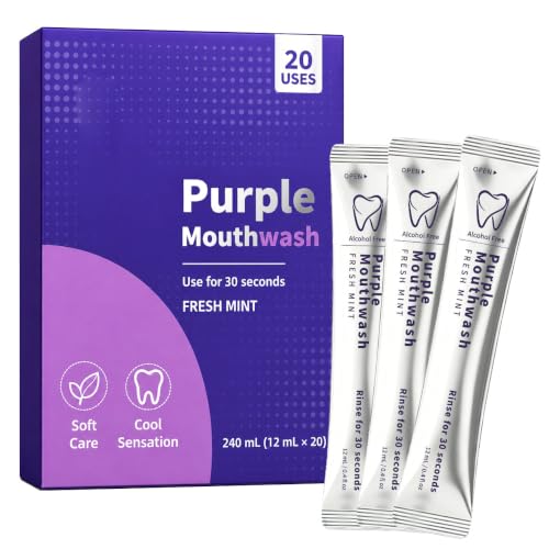 Image of Purple Mouthwash Sachets with Purple Pigment Formula, 20 Count