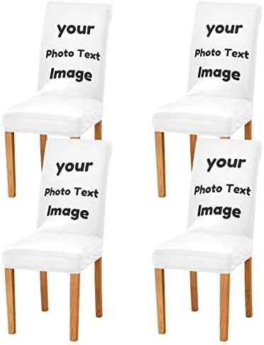 S Husky Juego de 4 fundas para sillas de comedor personalizadas, extraíbles y lavables, para comedor, decoración del hogar