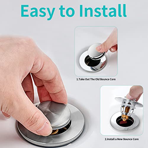 Happup Universal Bathroom Sink Stopper With Hair Catcher, For 1.04-1.97 Inch Drain Hole, Spring Core Bathtub Drain Cover thumb #6