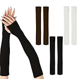 Taille D'ajustement: Le long gant sans les doigts a une grande élasticité et un rétrécissement, ils ne mettent aucune pression sur vos mains, fournissent suffisamment de chaleur pour vos mains pendant l'hiver froid. Vous pouvez ranger la manche de pull dans les gants et couvrir les gants avec la manche du manteau.