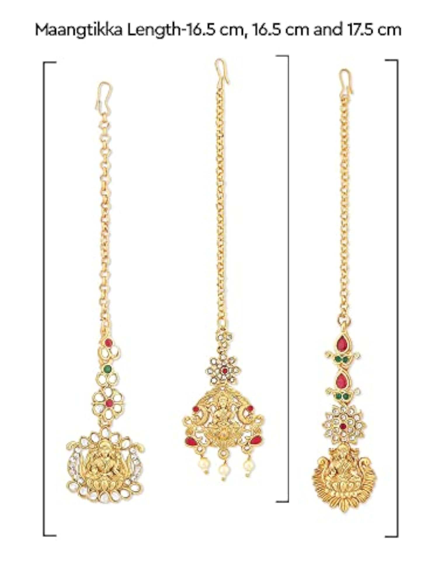 Stones Goddess Laxmi Temple Maangtikka For Women