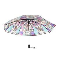 Retro Window Flower Pattern Umbrella Closing Umbrella Opening Automatic C7v6 And Travel Portable